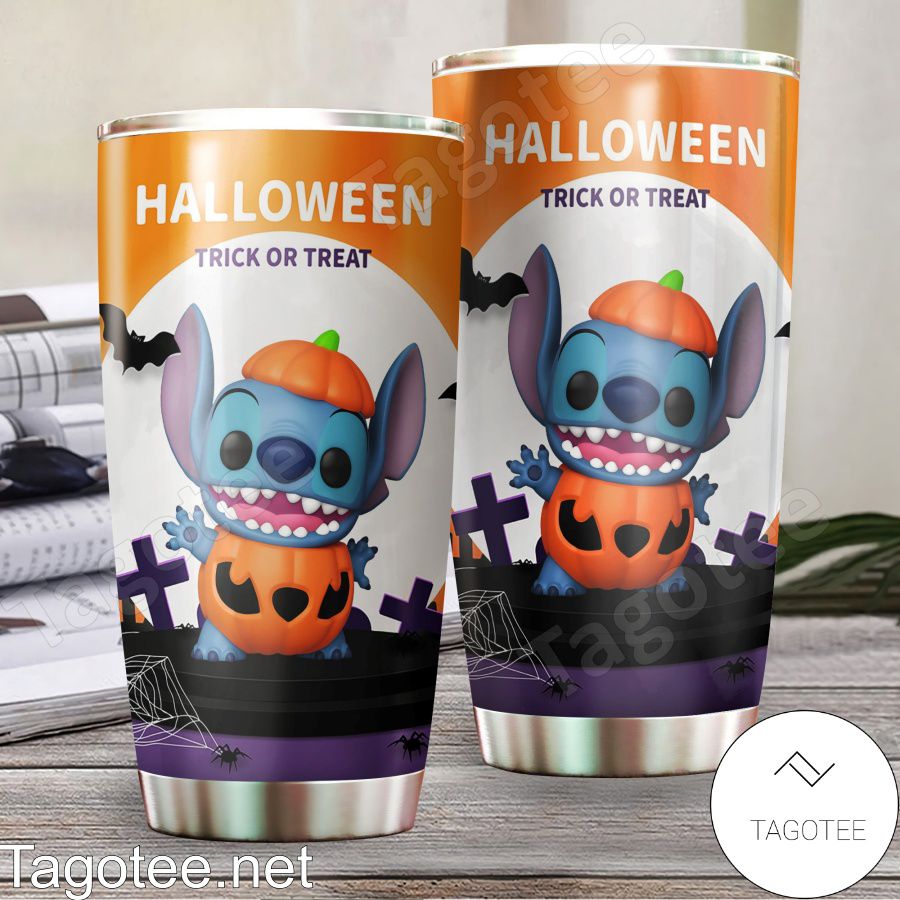 Stitch Pumpkin Halloween Trick Or Treat Tumbler