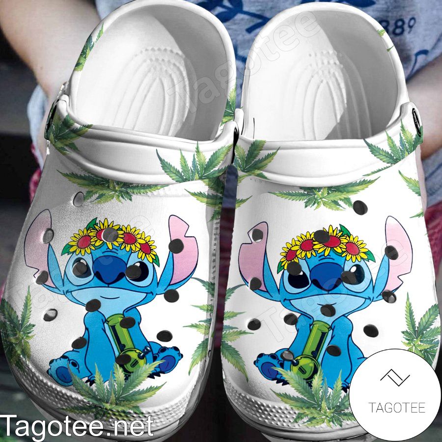 Stitch Smoking Weed Crocs Clogs