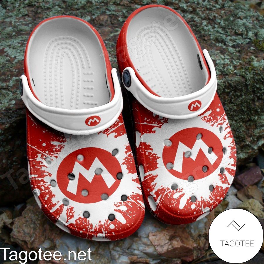 Super Mario Logo Color Splash Crocs Clogs