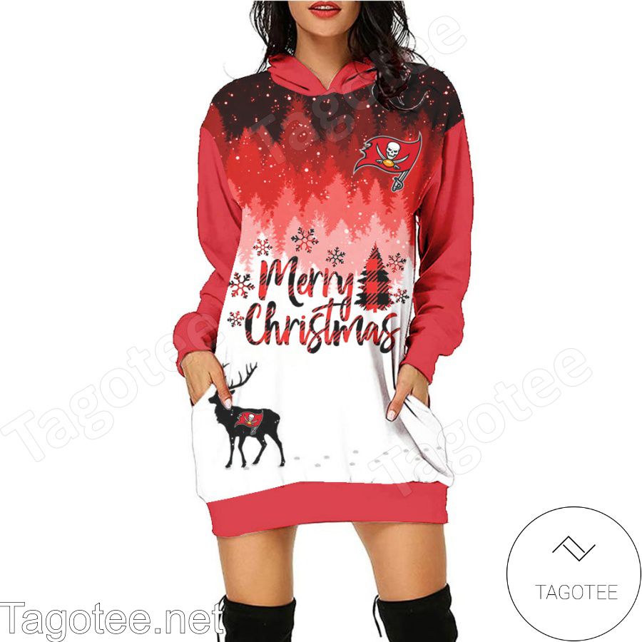 Tampa Bay Buccaneers NFL Merry Christmas Women Hoodie Dress