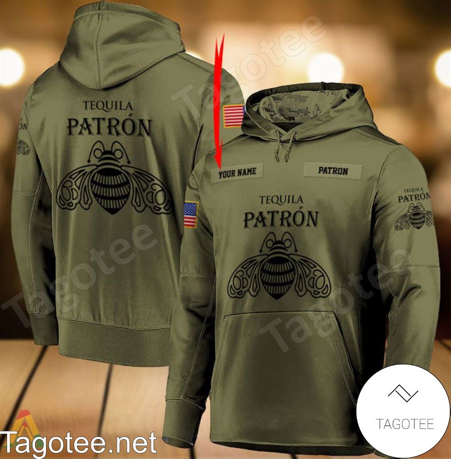 Tequila Patron Military Green Personalized Hoodie