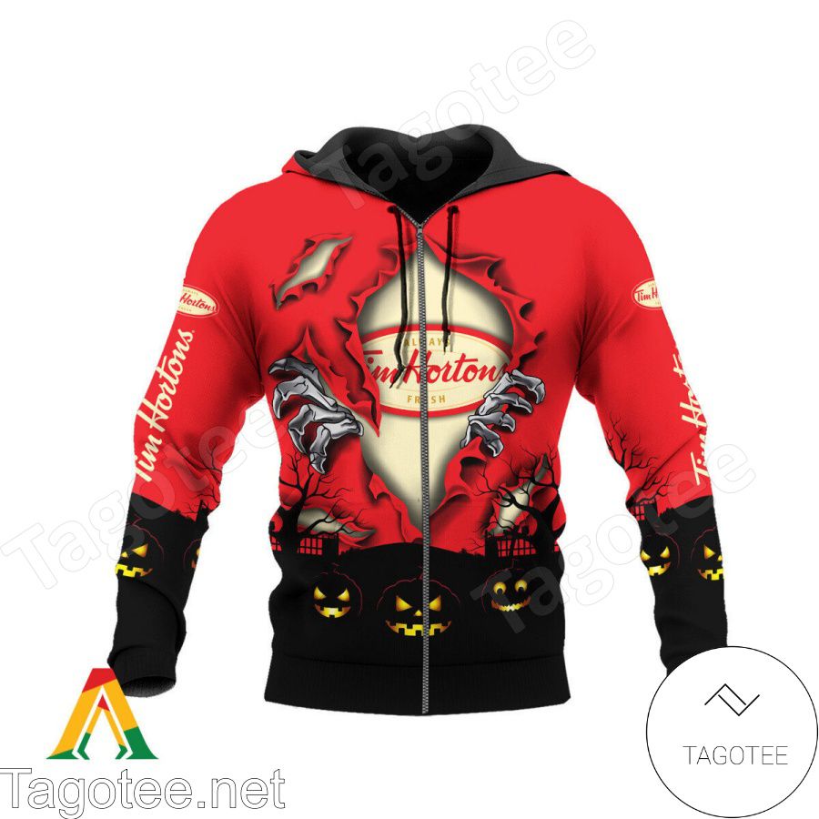 Tim Hortons Scary Night Halloween Hoodie a