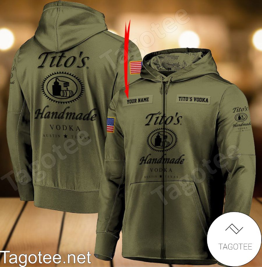 Tito's Vodka Military Green Personalized Hoodie a