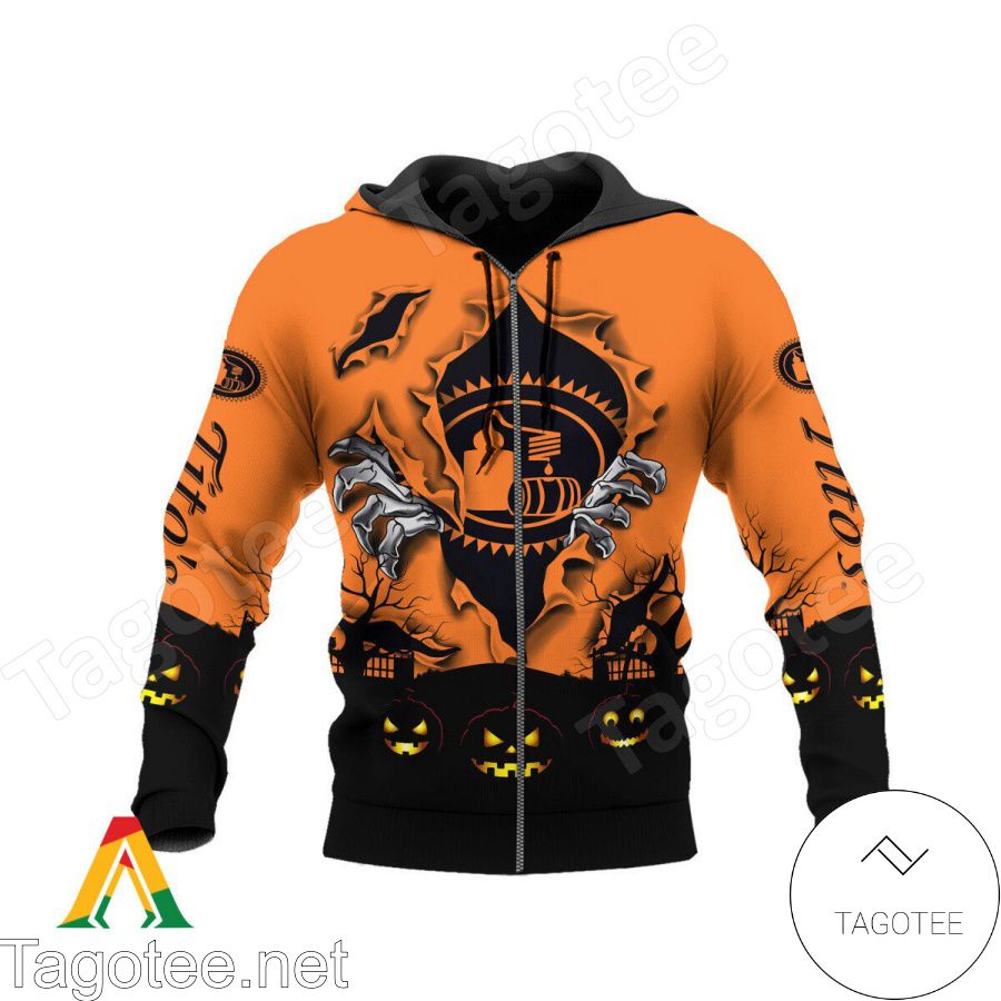 Tito's Vodka Scary Night Halloween Hoodie a