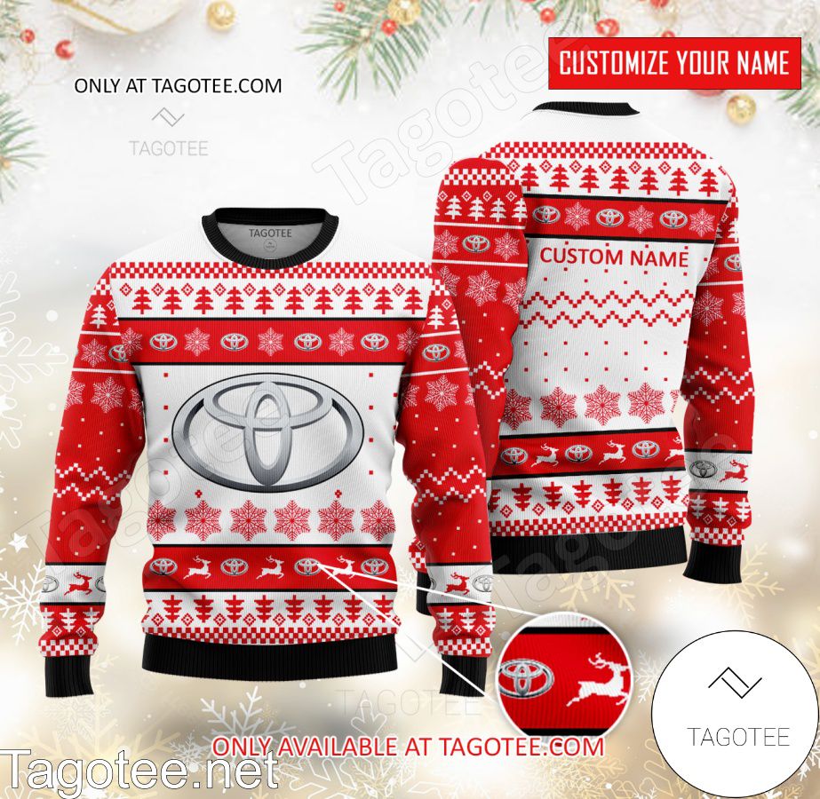 Toyota Logo Personalized Ugly Christmas Sweater - EmonShop