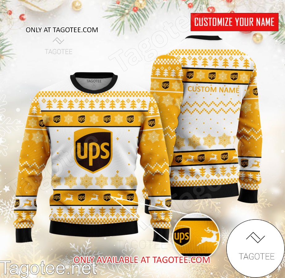 UPS Logo Personalized Ugly Christmas Sweater - EmonShop