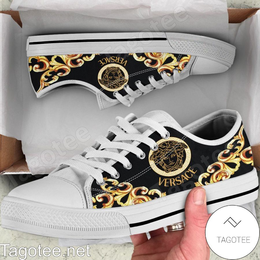 Versace Baroque Black Low Top Shoes