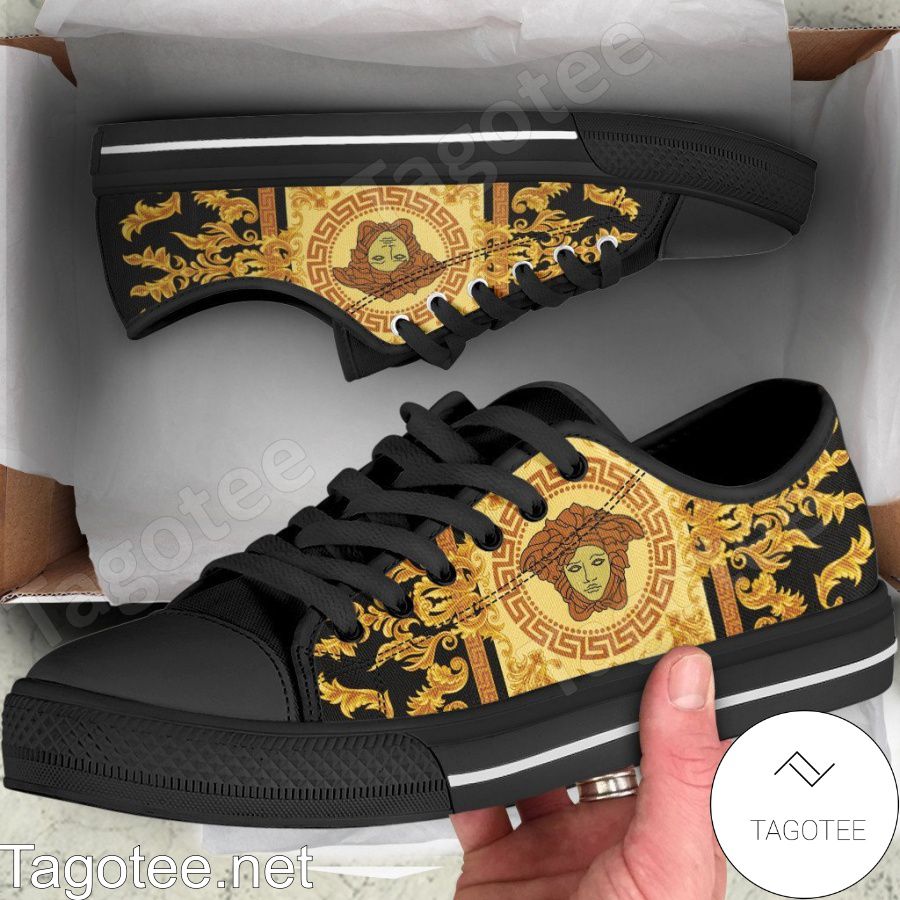 Versace Logo Baroque Pattern Low Top Shoes