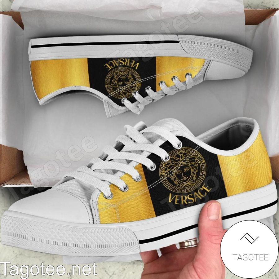 Versace Medusa Black Gold Low Top Shoes