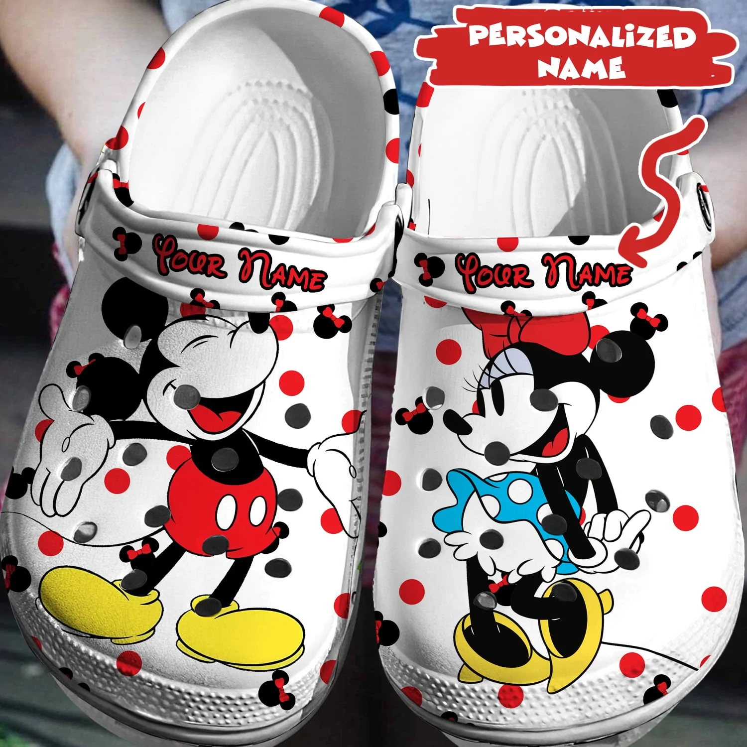 Custom Name Mickey And Minnie Crocs Clogs