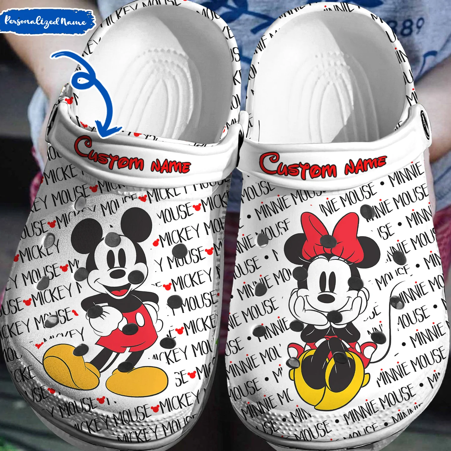 Custom Name Mickey Mouse Minnie Mouse Crocs Clogs