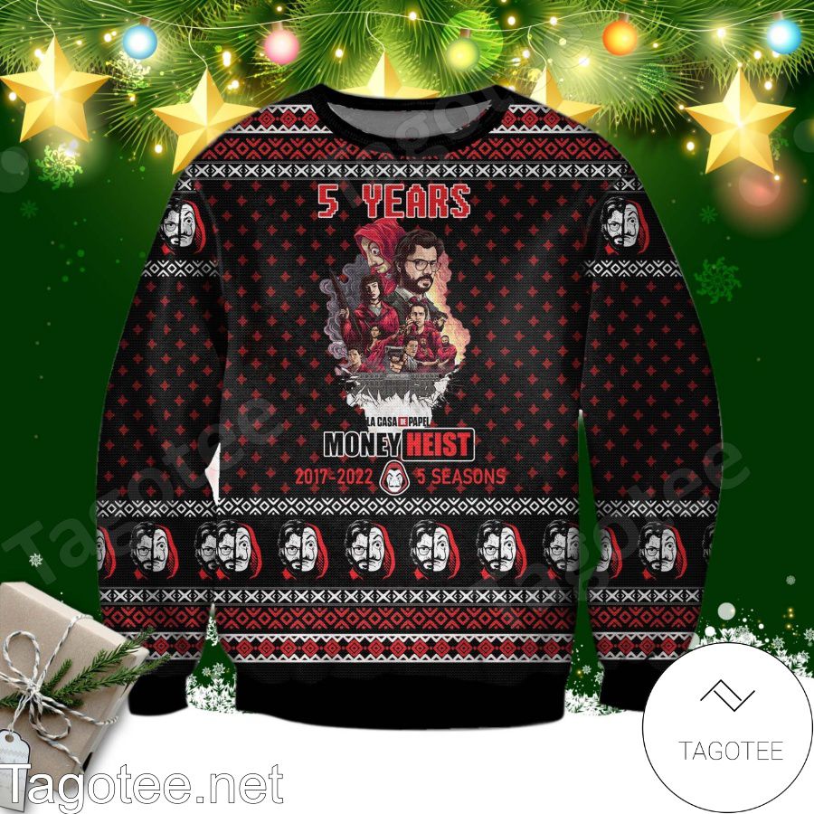 5Years Money Heist Ugly Christmas Sweater