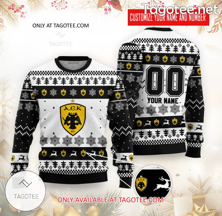 AEK Athens HC Handball Custom Ugly Christmas Sweater - BiShop