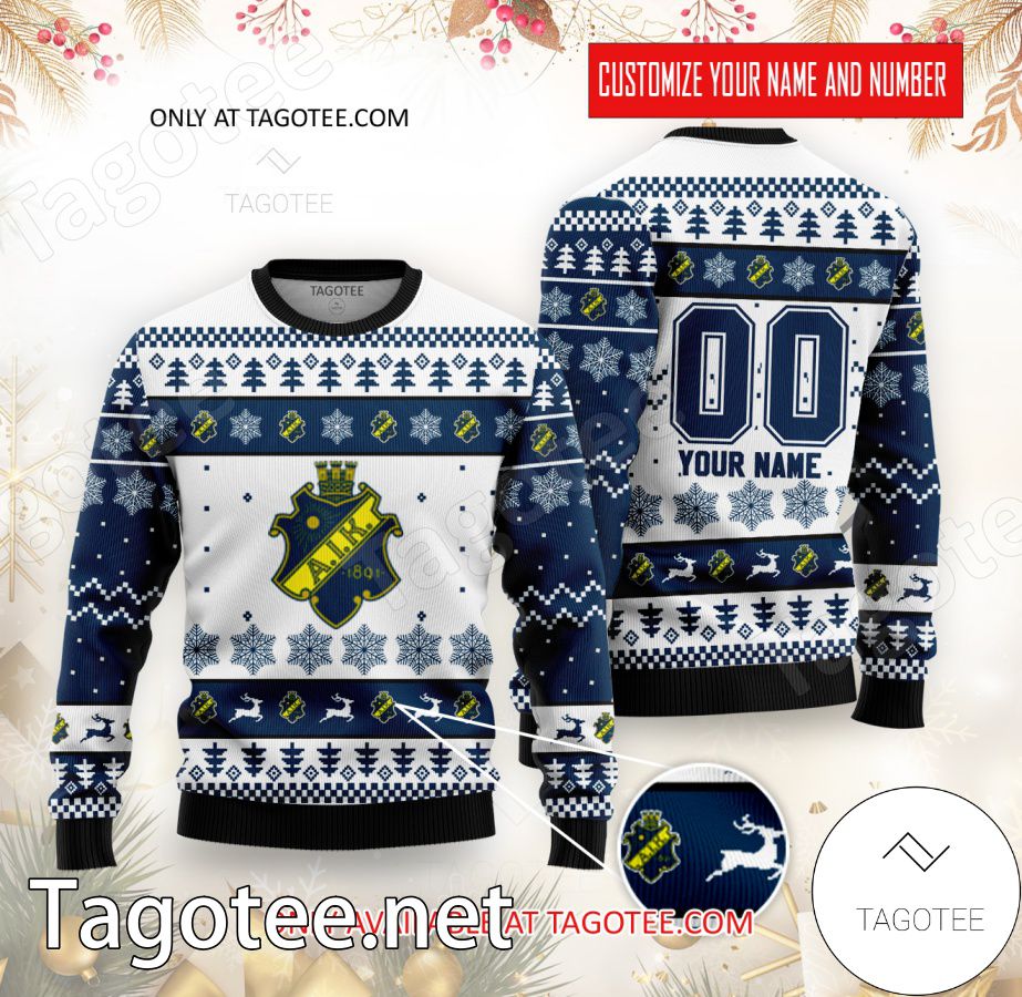 AIK Hockey Custom Ugly Christmas Sweater - BiShop