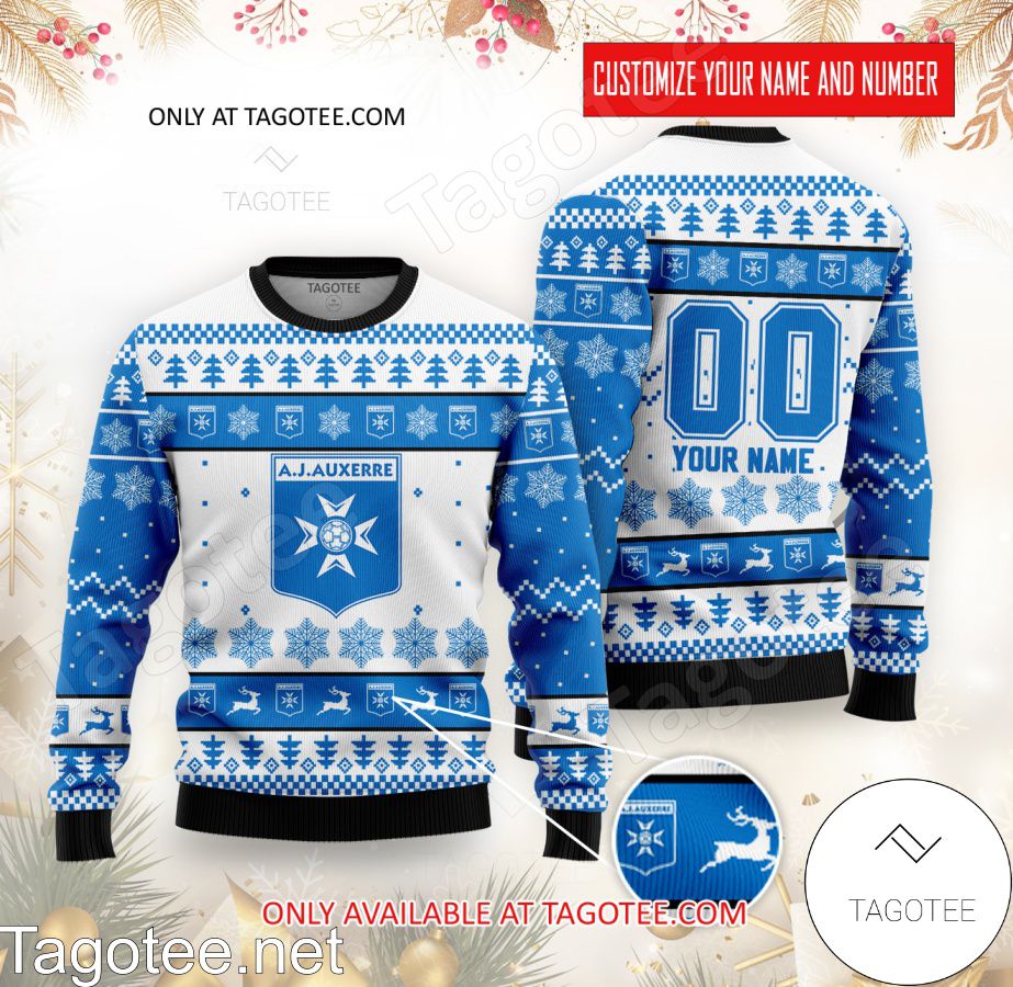 AJ Auxerre Custom Ugly Christmas Sweater