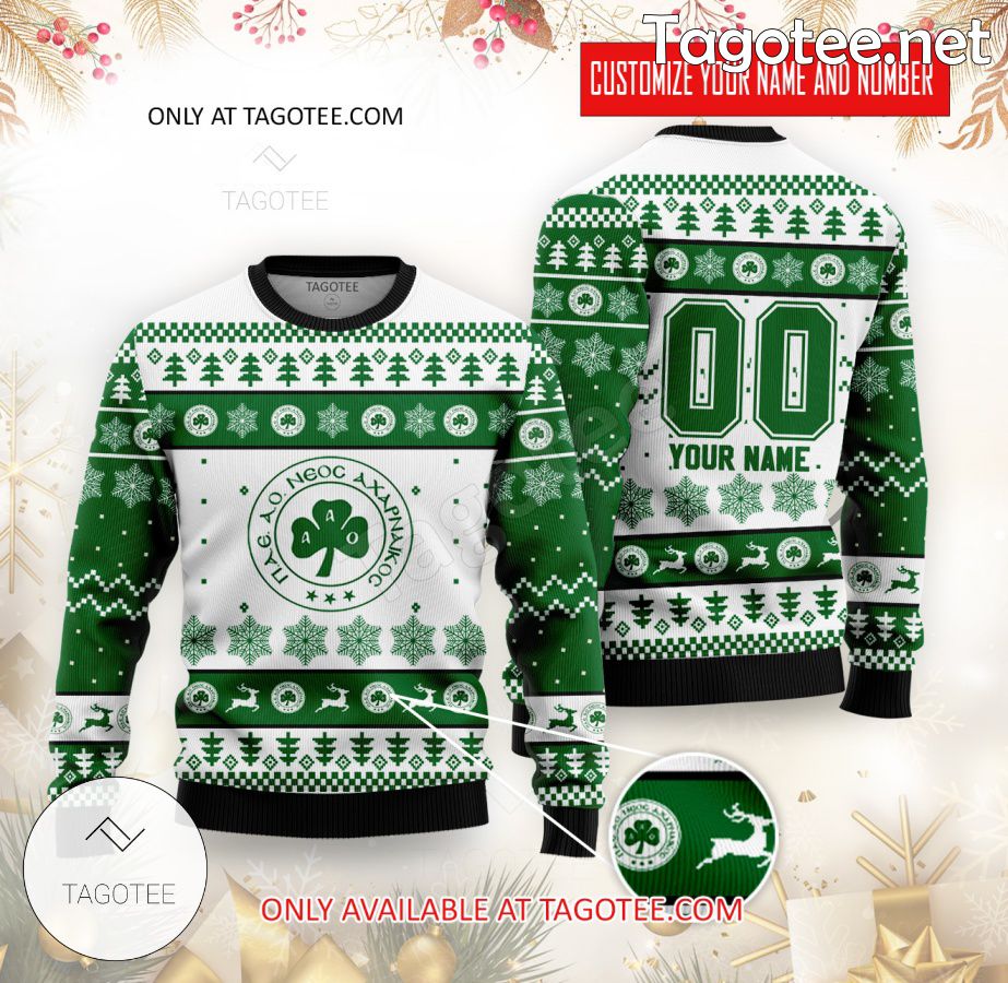 AO Acharnaikos Custom Ugly Christmas Sweater - EmonShop