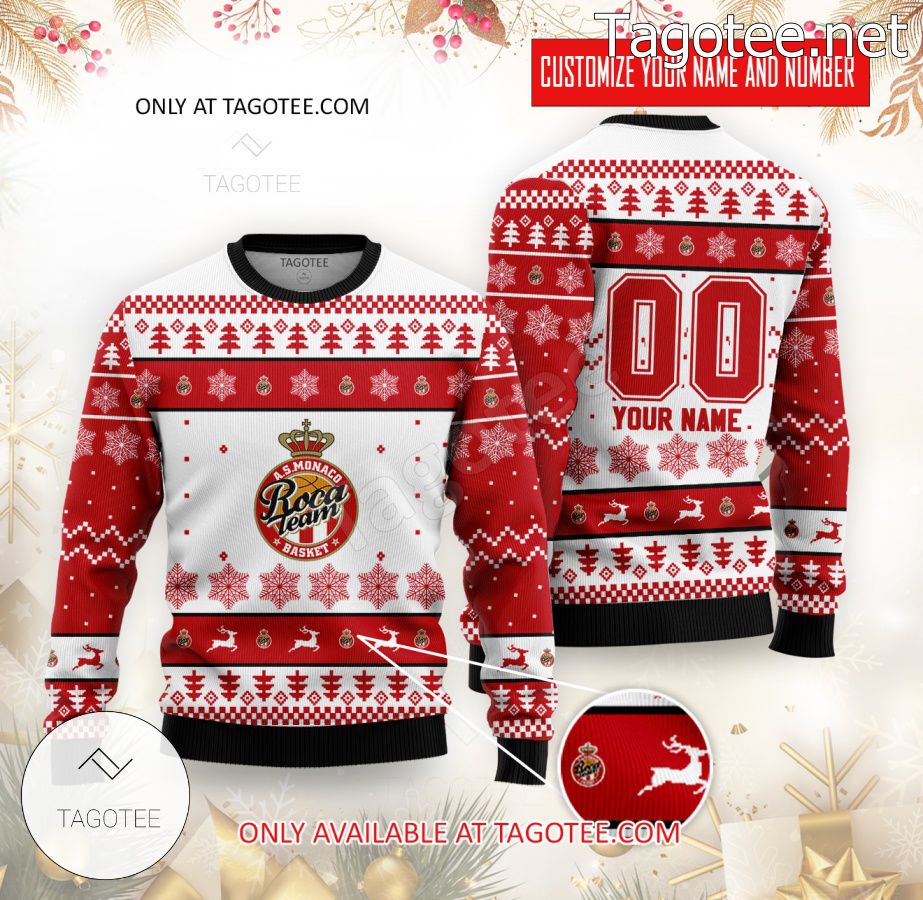 AS Monaco Basket Basketball Custom Ugly Christmas Sweater - MiuShop