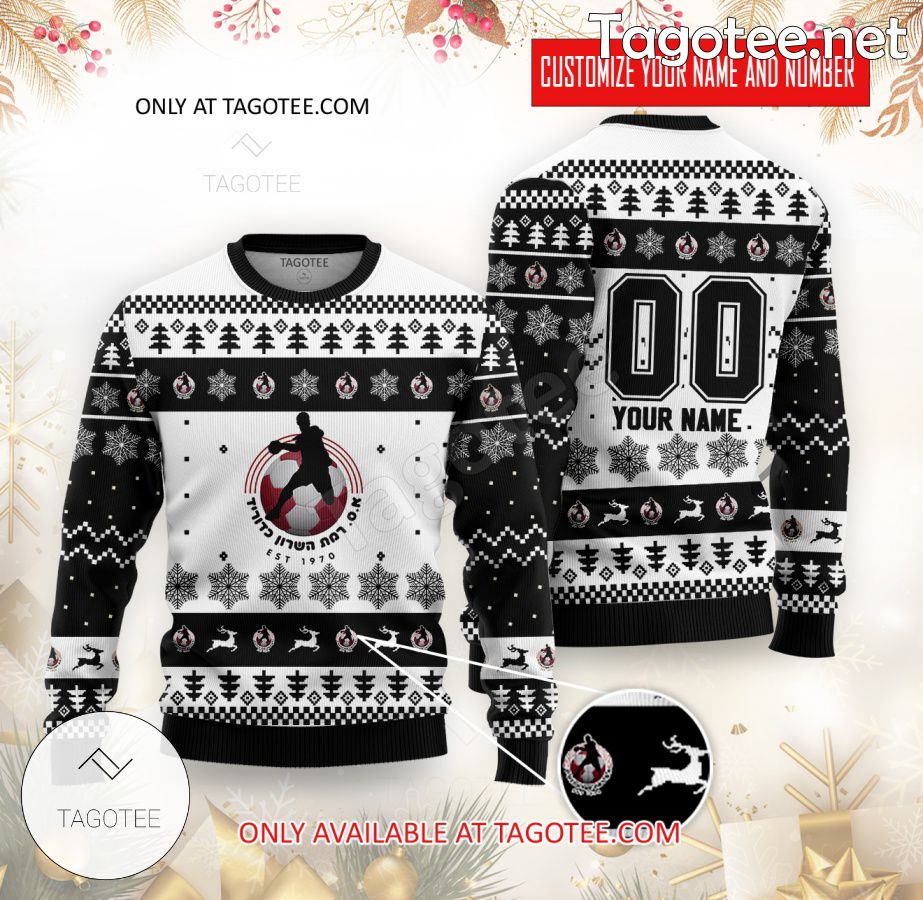 AS SGS Ramhat Hashron Handball Custom Ugly Christmas Sweater - BiShop