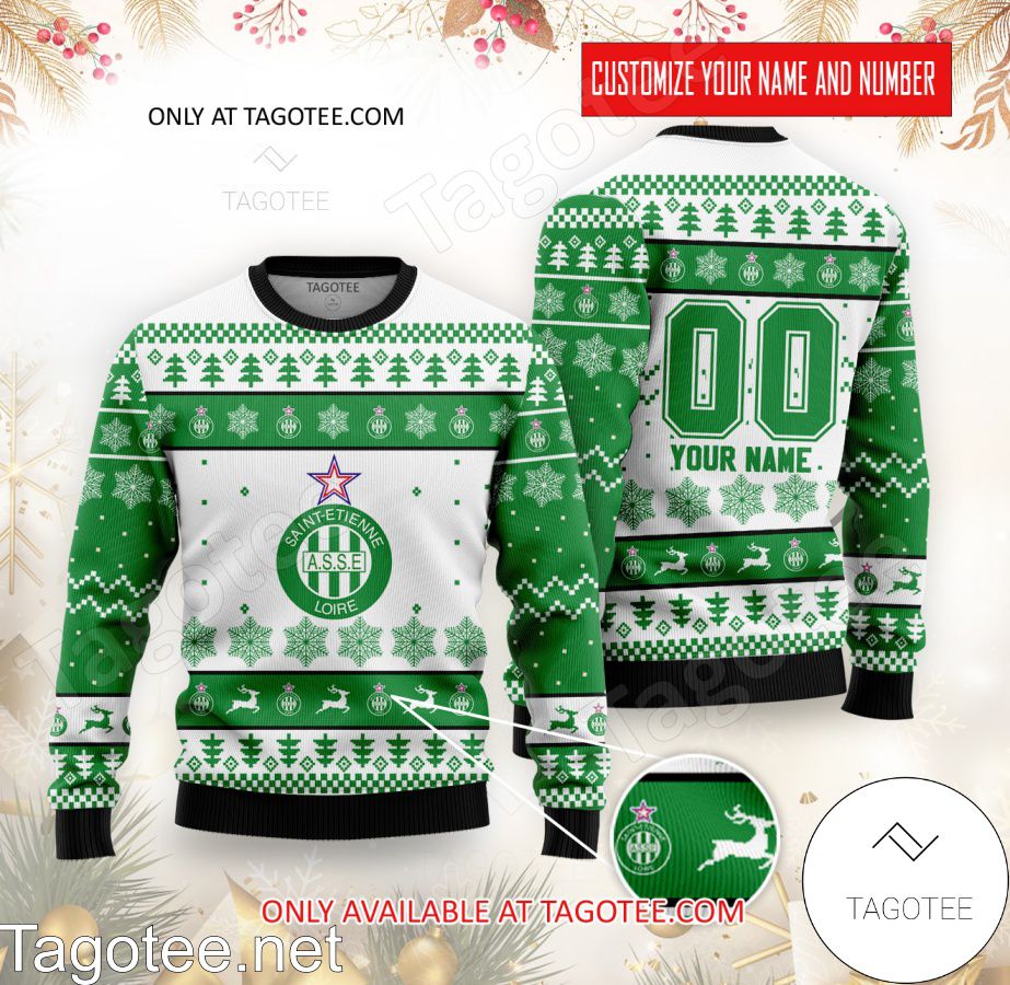 AS Saint-Étienne Custom Ugly Christmas Sweater