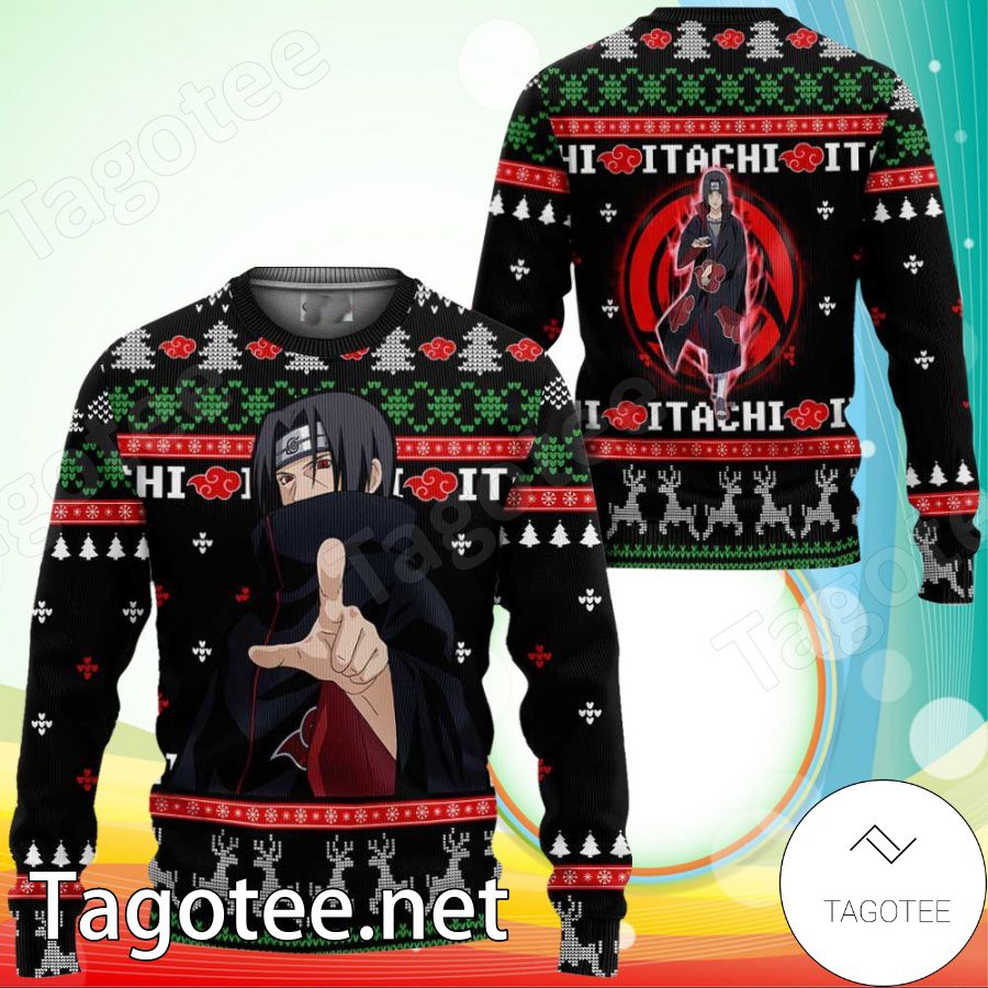 Akatsuki Itachi Naruto Anime Xmas Ugly Christmas Sweater