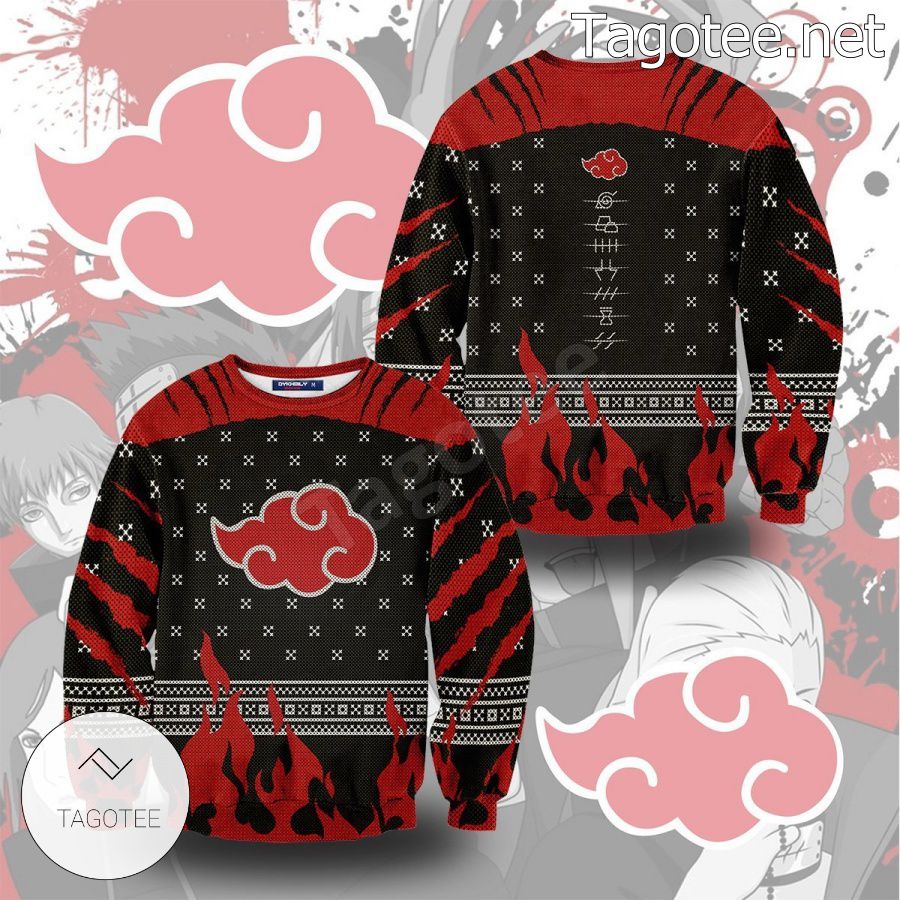 Akatsuki Pride Naruto Snowflake Xmas Ugly Christmas Sweater