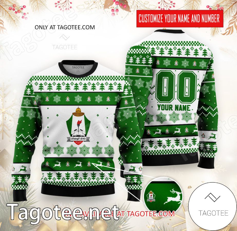 Al Wehdat SC Custom Ugly Christmas Sweater - MiuShop