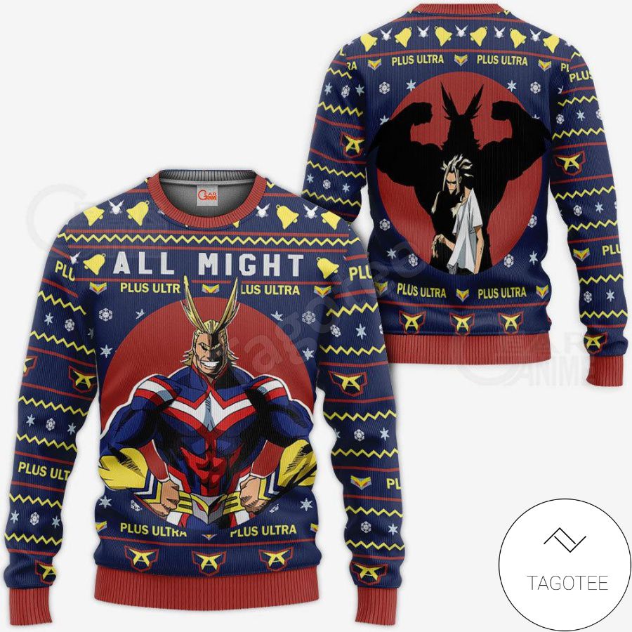 All Might My Hero Academia Anime Xmas Ugly Christmas Sweater