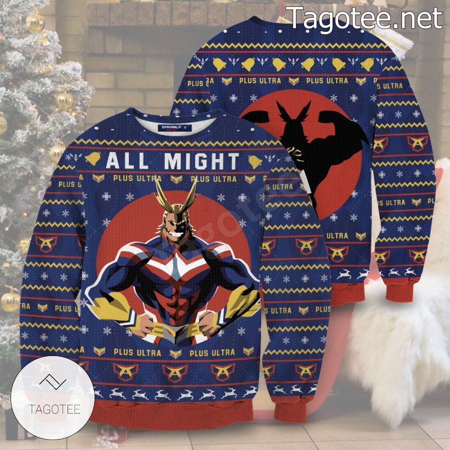 All Might My Hero Academia Plus Ultra Xmas Ugly Christmas Sweater