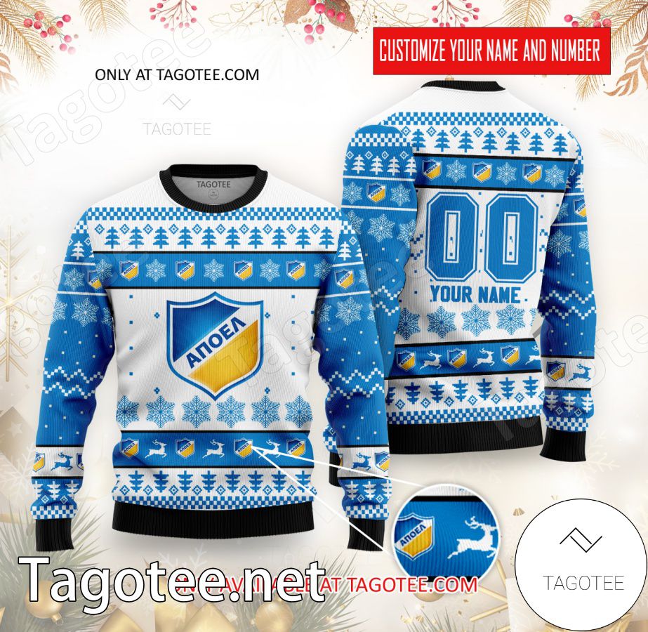 Apoel BC Custom Ugly Christmas Sweater - BiShop