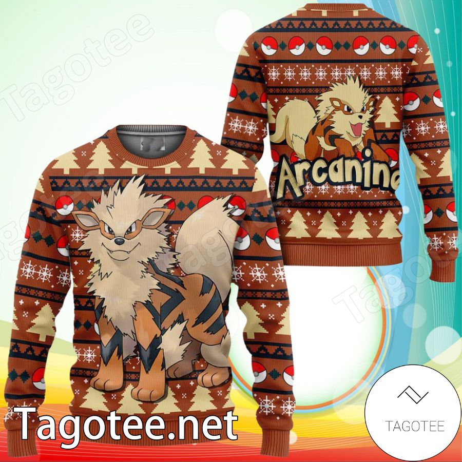 Arcanine Pokemon Anime Xmas Ugly Christmas Sweater