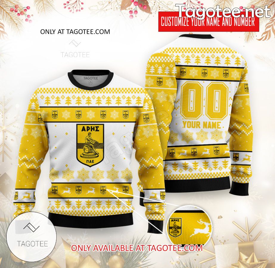 Aris Thessaloniki Custom Ugly Christmas Sweater - EmonShop