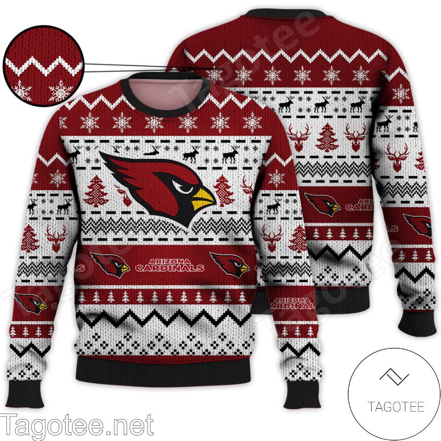 Arizona Cardinals NFL Football Knit Pattern Ugly Christmas Sweater