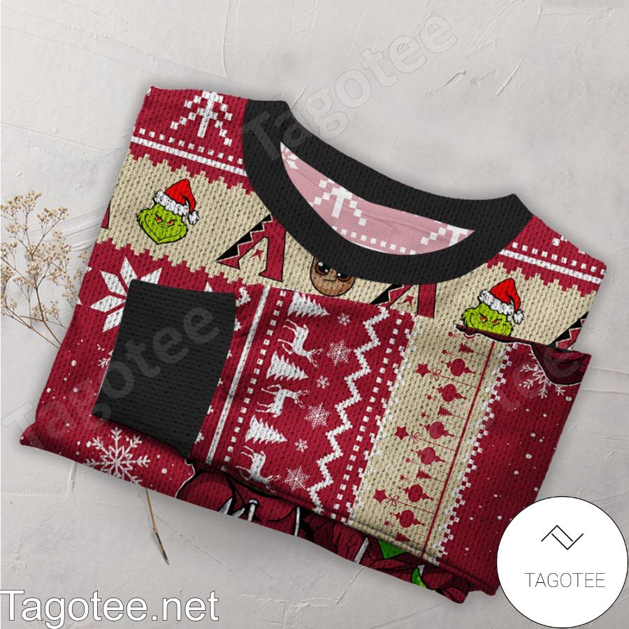 Arizona Diamondbacks Baby Groot And Grinch MLB Ugly Christmas Sweater a