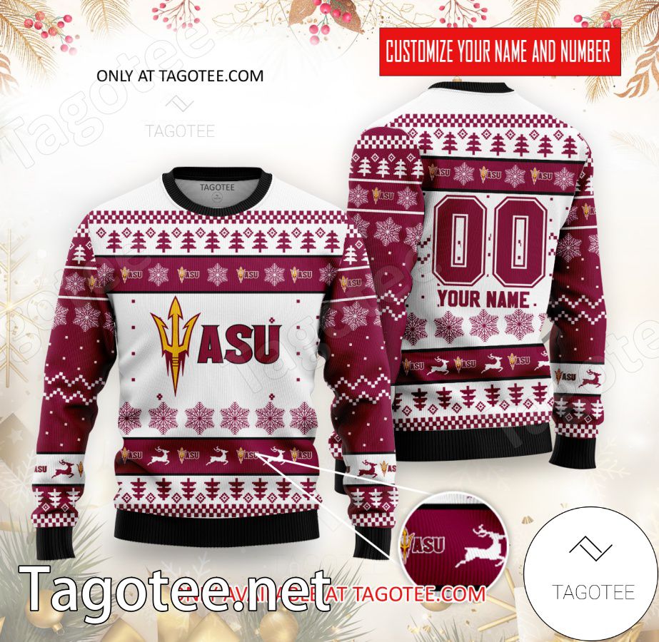 Arizona State College Rugby Custom Ugly Christmas Sweater - BiShop