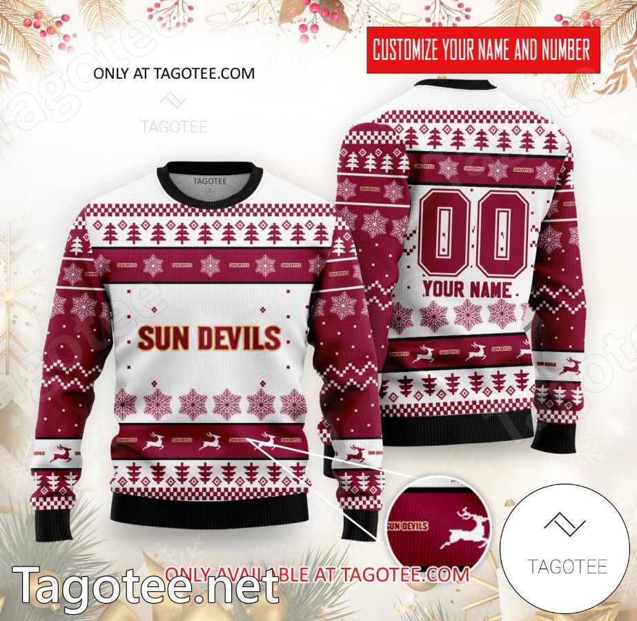 Arizona State Sun Devils Hockey Custom Ugly Christmas Sweater - BiShop