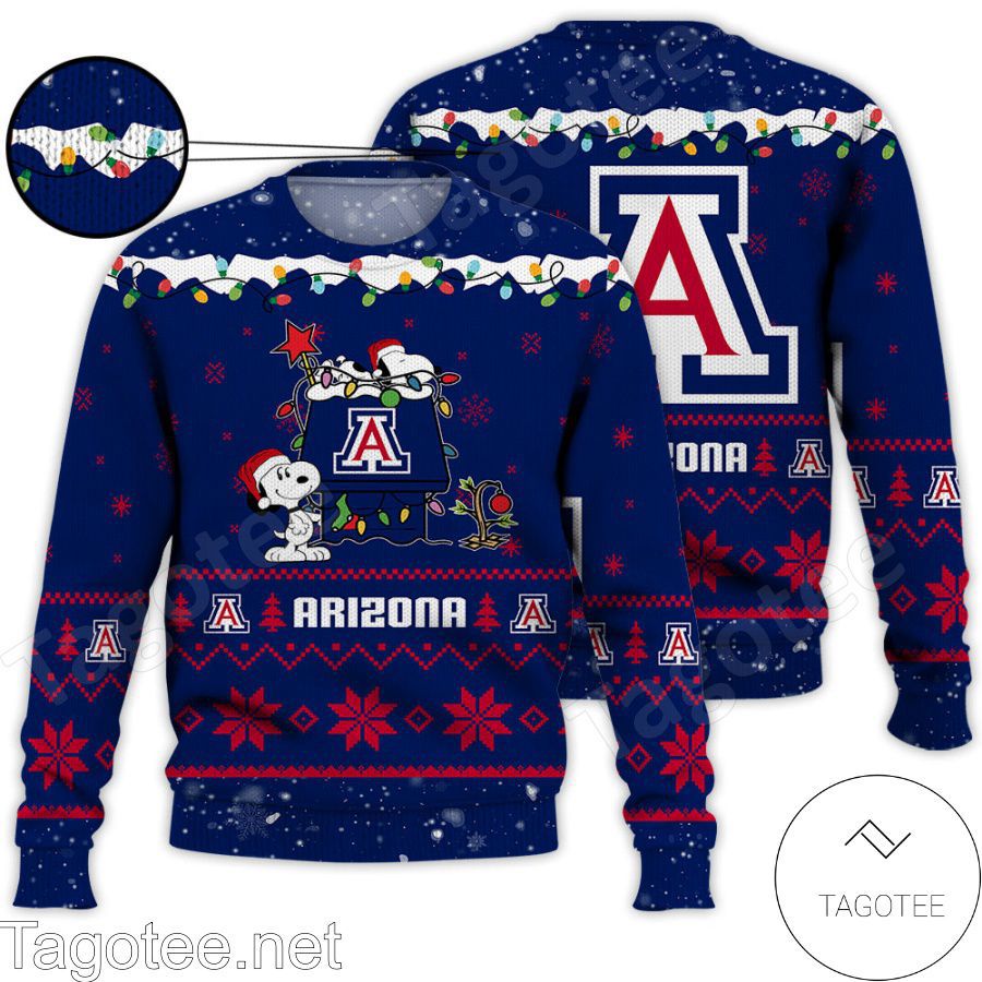 Arizona Wildcats Snoopy NCAA Ugly Christmas Sweater