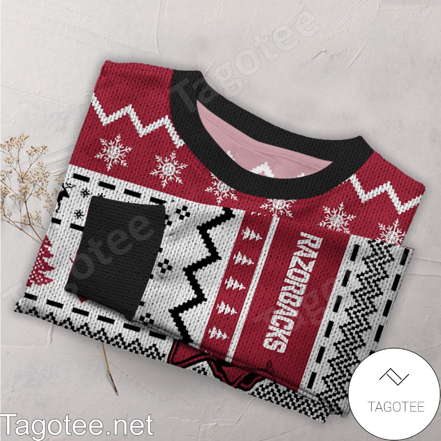 Arkansas Razorbacks NCAA Football Knit Pattern Ugly Christmas Sweater a