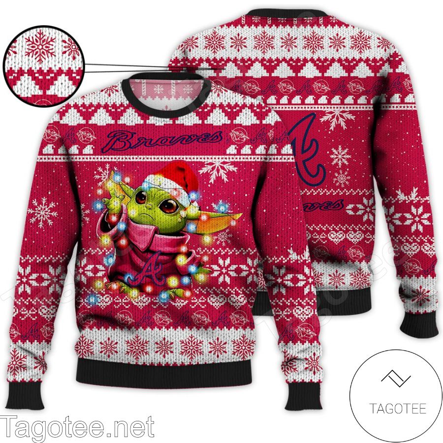 Atlanta Braves Baby Yoda Star Wars MLB Ugly Christmas Sweater