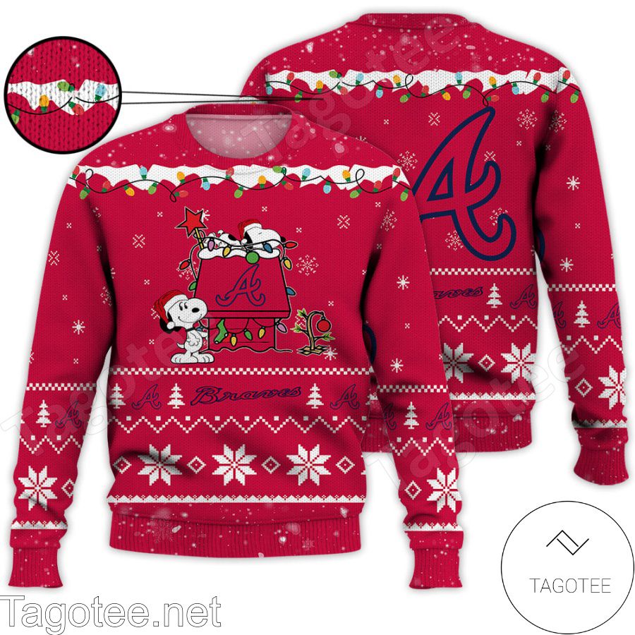 Atlanta Braves Snoopy MLB Ugly Christmas Sweater