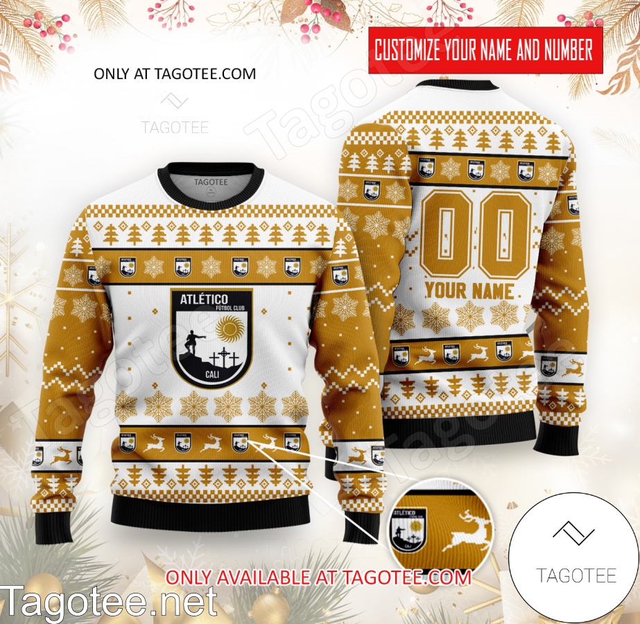 Atlético FC Custom Ugly Christmas Sweater - EmonShop