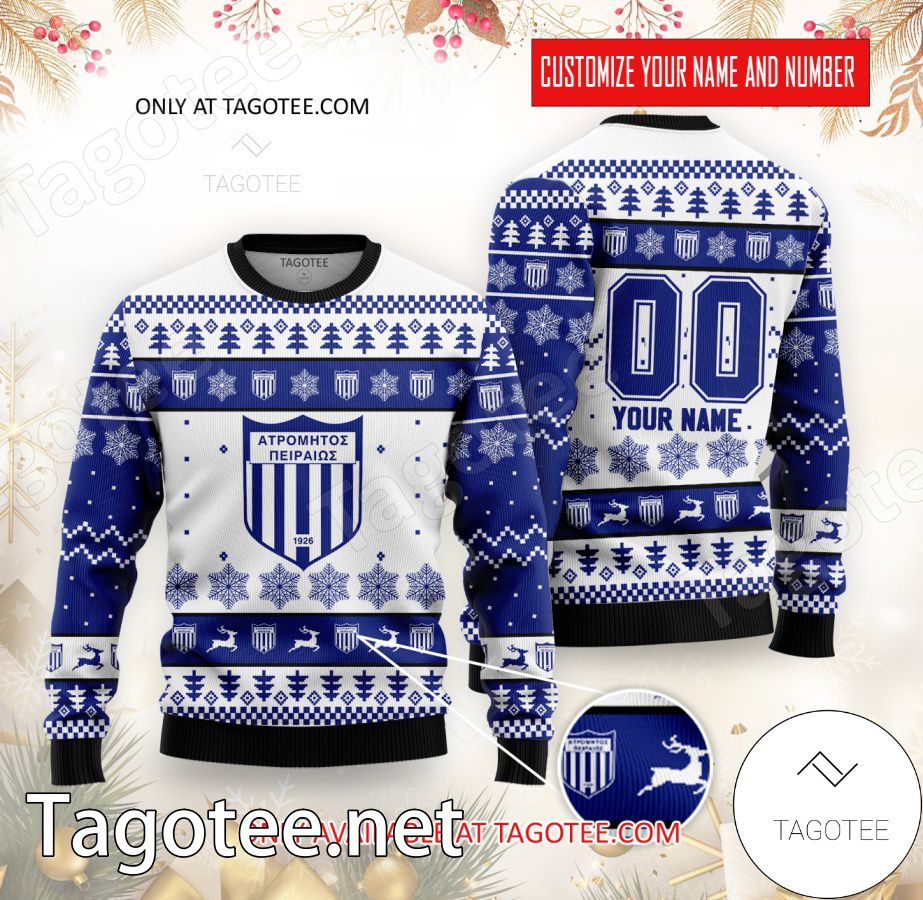 Atromitos Piraeus Women Custom Ugly Christmas Sweater - BiShop