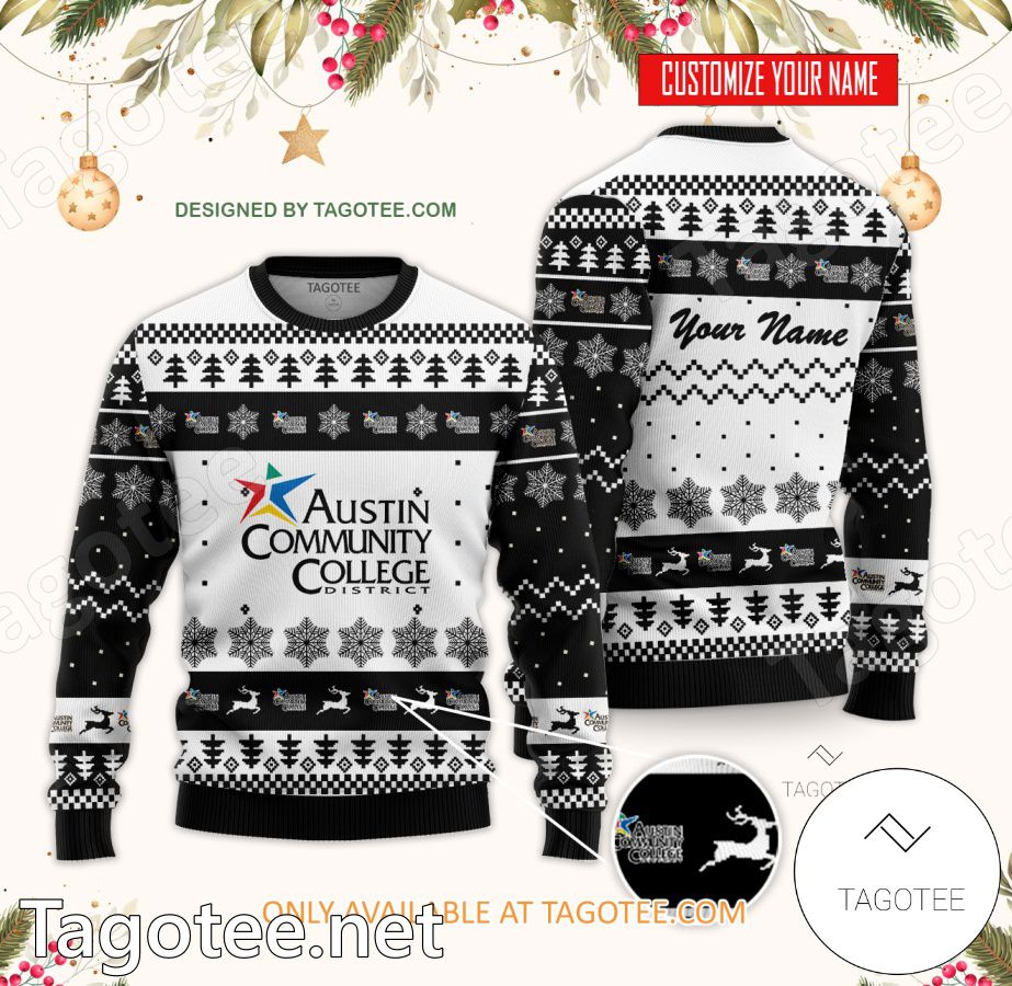 Austin Community College District Custom Ugly Christmas Sweater - BiShop