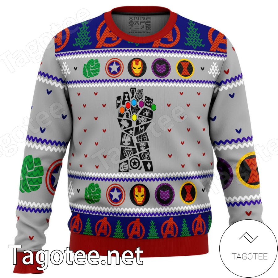 Avengers Thanos Gauntlet Marvel Xmas Ugly Christmas Sweater