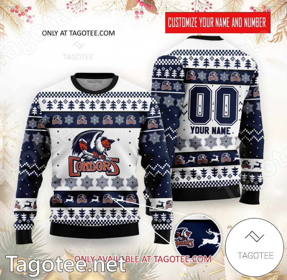 Bakersfield Condors Hockey Custom Ugly Christmas Sweater - BiShop