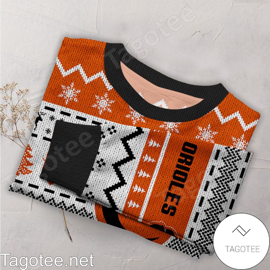 Baltimore Orioles MLB Baseball Knit Pattern Ugly Christmas Sweater a