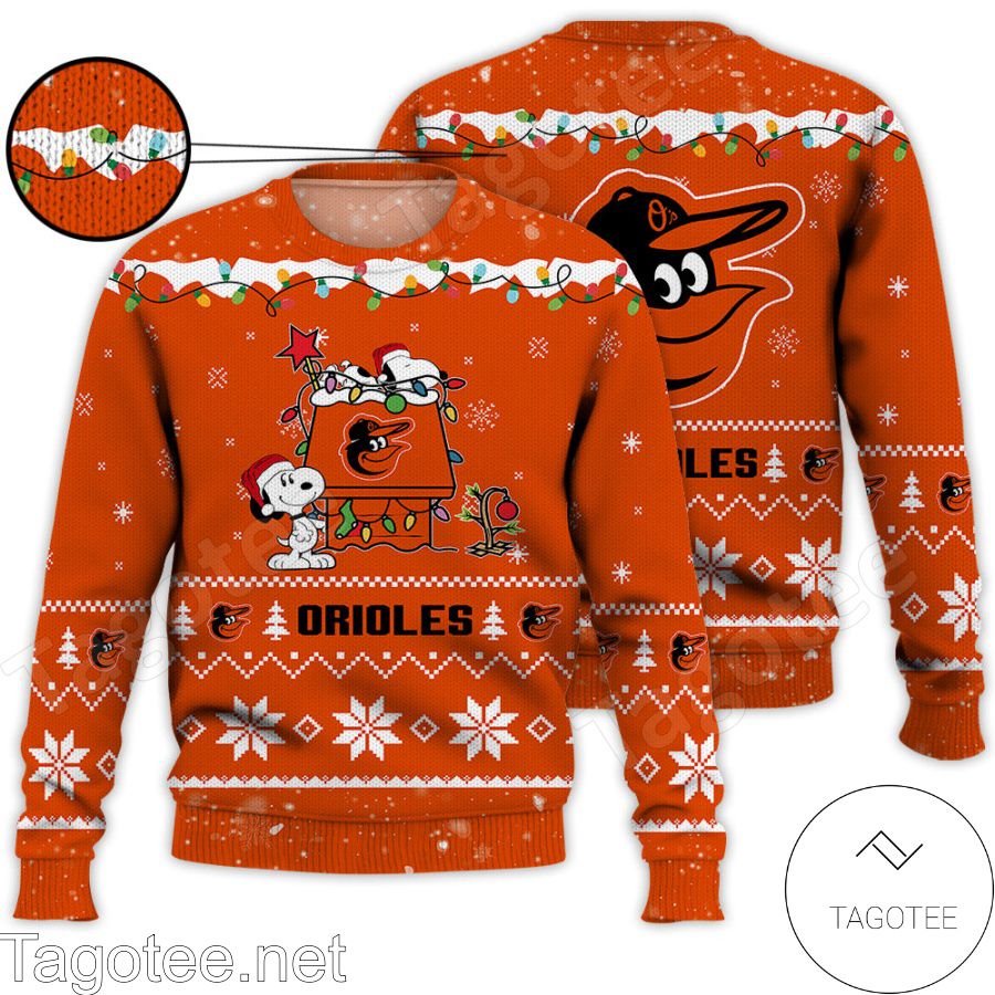 Baltimore Orioles Snoopy MLB Ugly Christmas Sweater