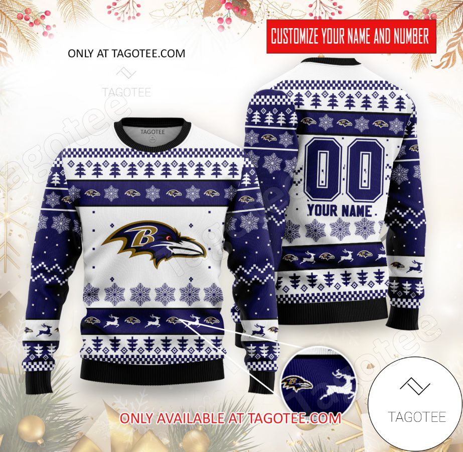 Baltimore Ravens Custom Ugly Christmas Sweater - EmonShop