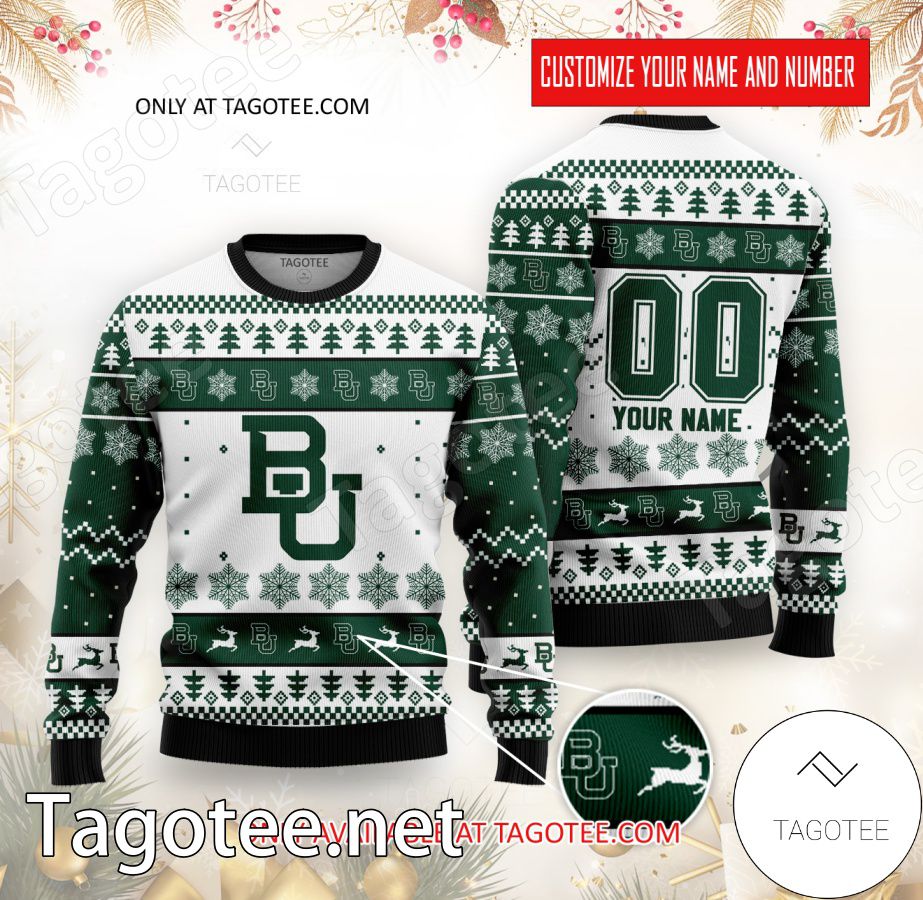 Baylor College Rugby Custom Ugly Christmas Sweater - BiShop