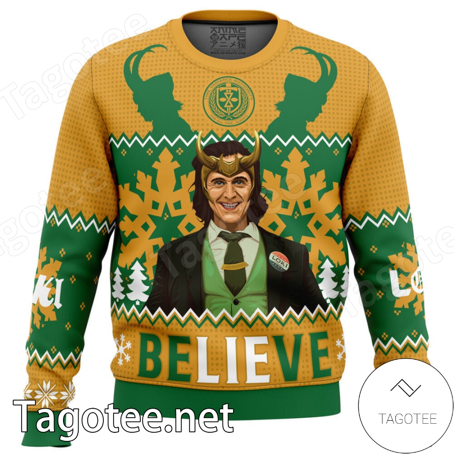 Believe Loki Marvel Xmas Ugly Christmas Sweater