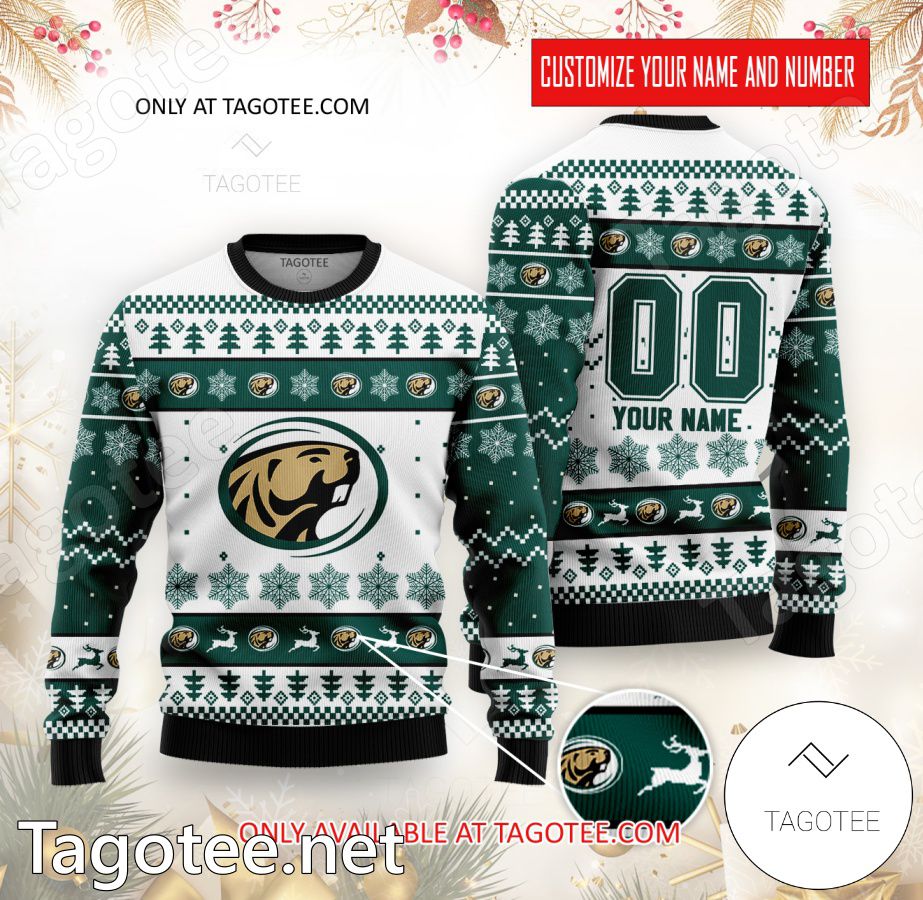 Bemidji State Beavers Hockey Custom Ugly Christmas Sweater - BiShop